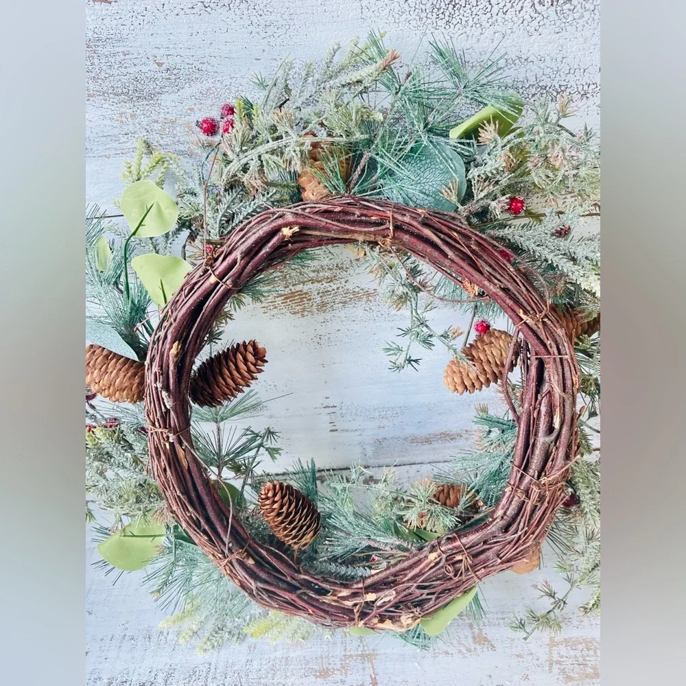 Icy Bristle Pine & Berry Wreath